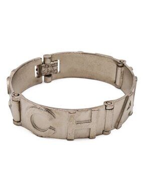 Chanel 98P Logo Bracelet Bangle Metal Silver